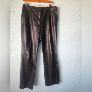 Jones New York Black Leather Pants Lined